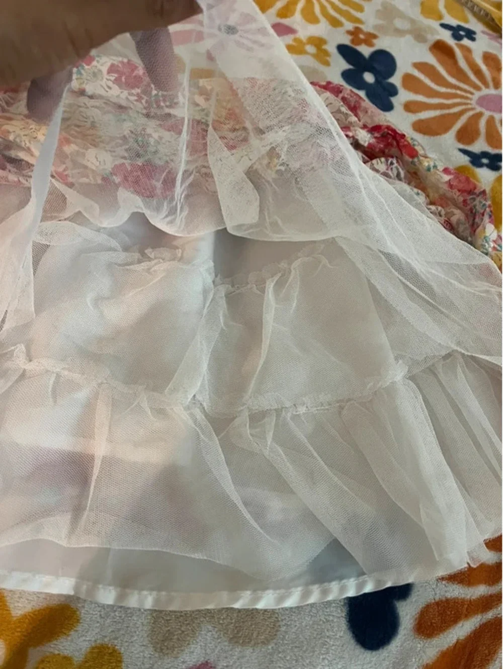 The Children’s Place Floral Lace Glitter Elastic Waist Skirt Girls Size 7/8